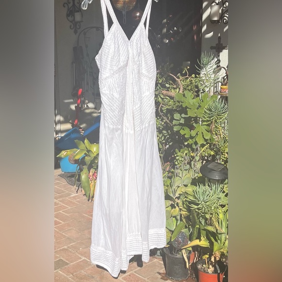 Vasna | White Pearls Boho Dress | Size Large - Picture 16 of 16